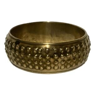 Brass Hobnail Bangle Bracelet